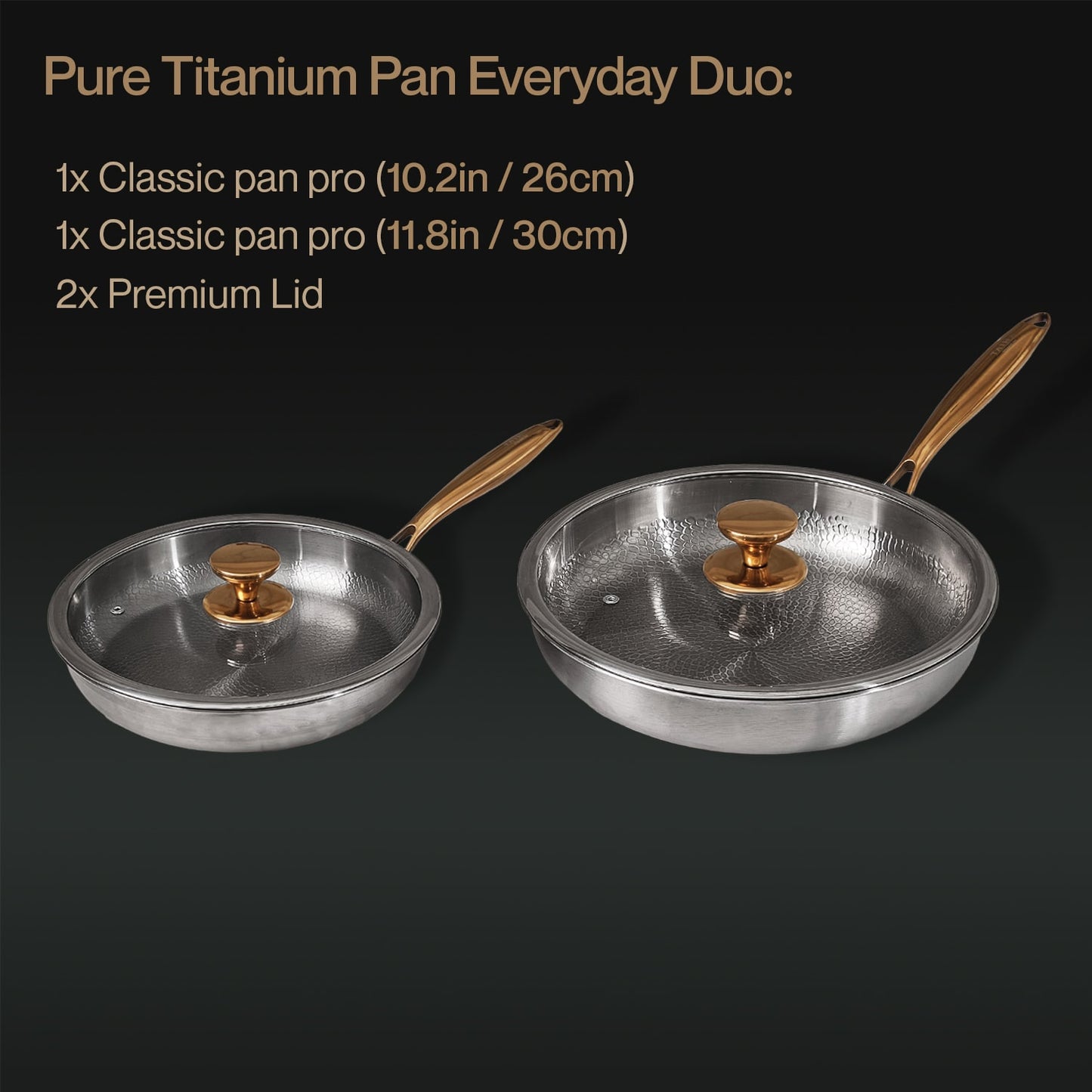 Pure Titanium Pan Everyday Duo with two pans and two lids
